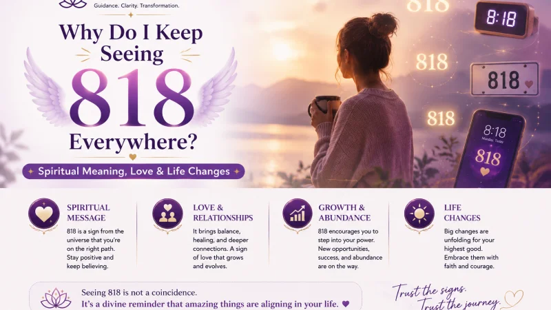 Why Do I Keep Seeing 818 Everywhere? Spiritual Meaning, Love & Life Changes